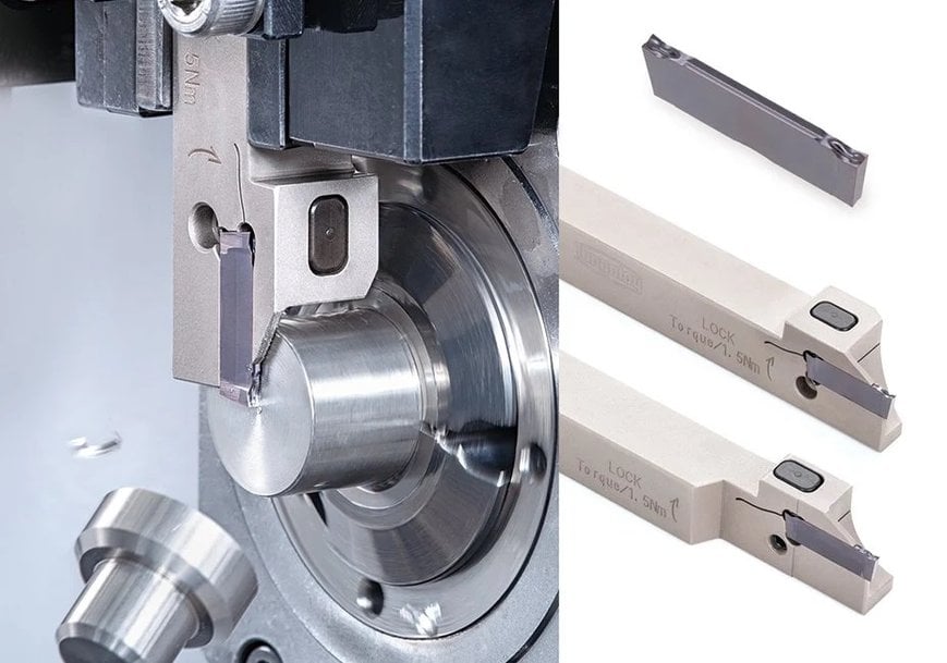 TungCut Multifunctional Grooving System Offers 1.2 mm-wide (.047″-wide) grooving insert
